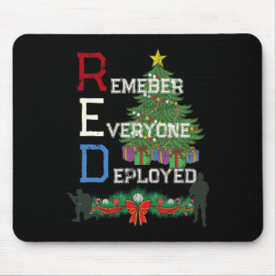 Patriotic Military Family Christmas Red Friday Mouse Mat
