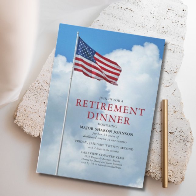 Patriotic Military Flag Retirement Invitation (Creator Uploaded)