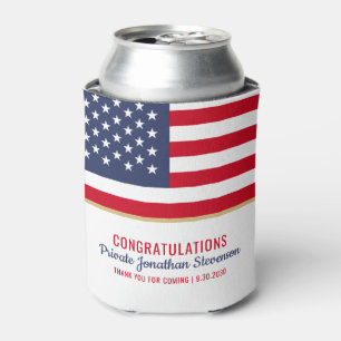 Patriotic Military Graduation Army American Flag Can Cooler