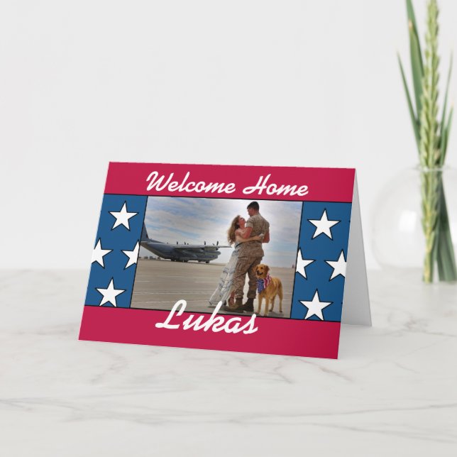 Patriotic Military Homecoming Welcome Home USA Card (Front)