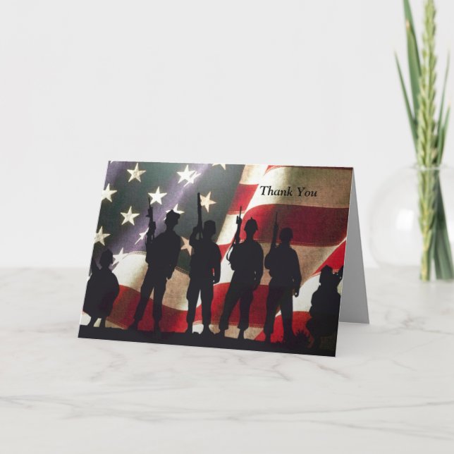 Patriotic Military Soldier Thank You Personalised Card (Front)