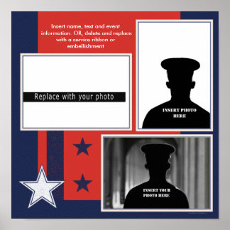 Patriotic Military Theme Photo Collage Poster