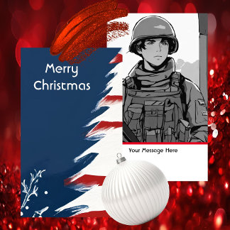 Patriotic Military USA Christmas Enclosure Card