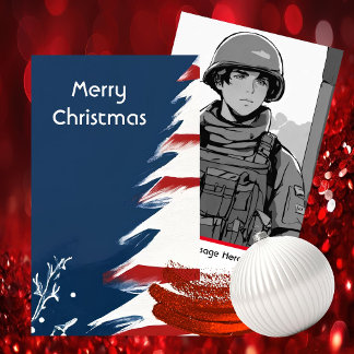 Patriotic Military USA Christmas Enclosure Card