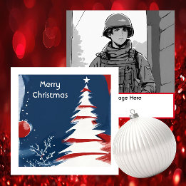 Patriotic Military USA  Enclosure Card