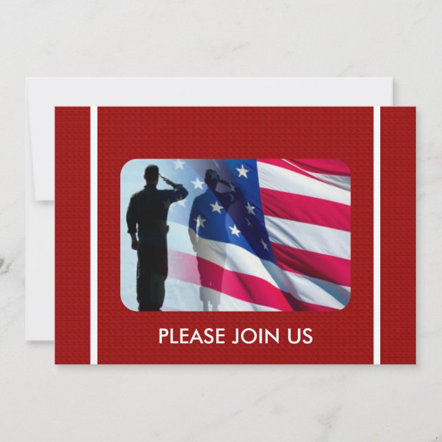 Patriotic Military Veterans Custom Invitation (Front)