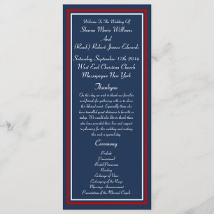 Patriotic Military Wedding Programs Programme