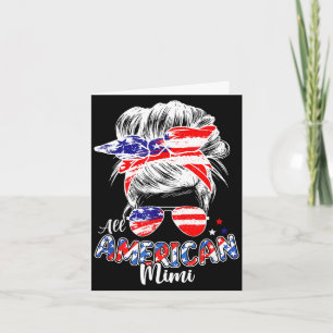 Patriotic mimi 4th of july messy bun hair card