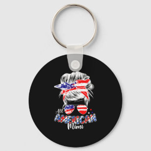 Patriotic mimi 4th of july messy bun hair key ring