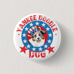 Patriotic Miniature American Shepherd 3 Cm Round Badge