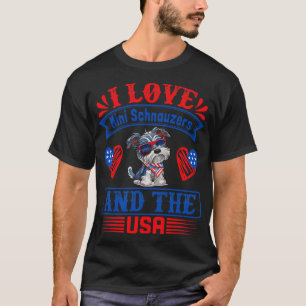 Patriotic Miniature Schnauzer Dog 1 T-Shirt