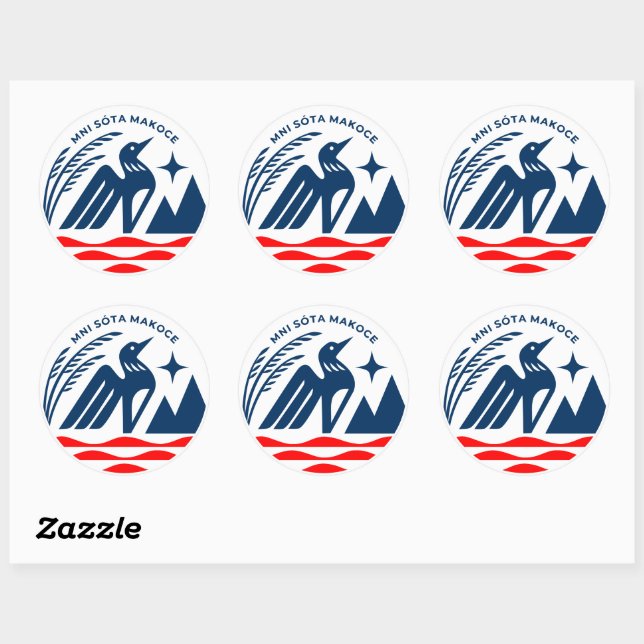 Patriotic Minnesota State Seal Stickers (Sheet)