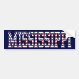 PATRIOTIC MISSISSIPPI BUMPER STICKER