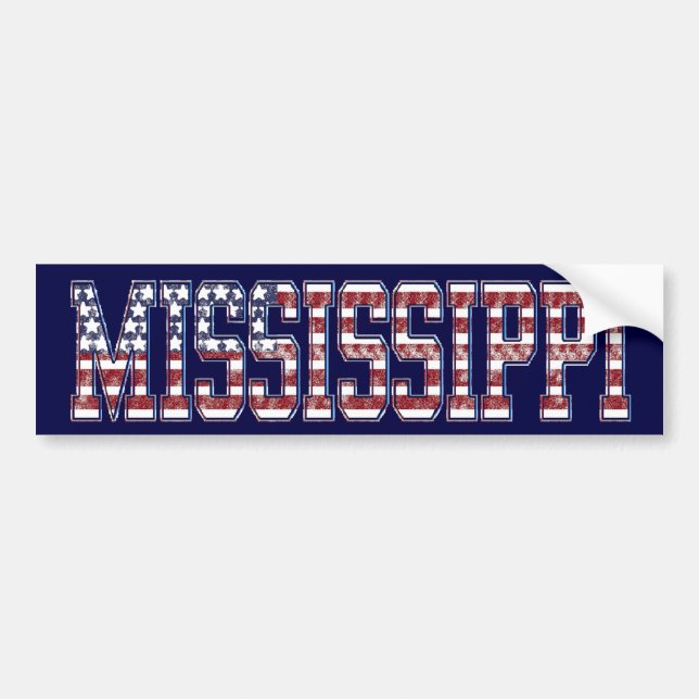 PATRIOTIC MISSISSIPPI BUMPER STICKER (Front)
