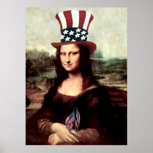 Patriotic Mona Lisa - Ready for Independence Day Poster