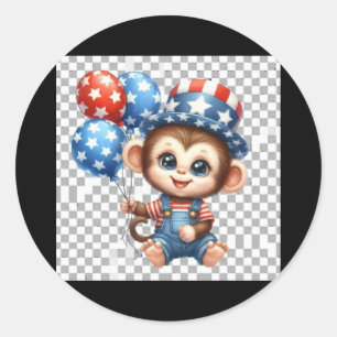 Patriotic Monkey 2 Sticker 