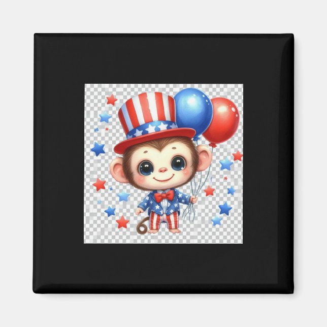 Patriotic Monkey Sticker  Magnet (Front)