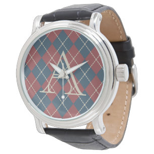 Patriotic Monogram Argyle Watch