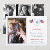 Patriotic Monogram Photo Collage Baby Boy Birth