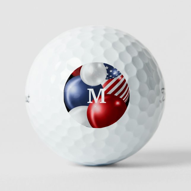 PATRIOTIC MONOGRAM WHITE BALLS (Front)