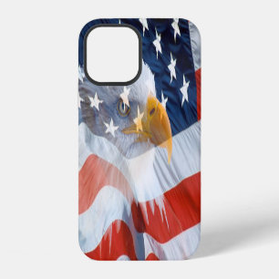 Patriotic Monogrammed Bald Eagle American Flag iPhone 12 Case