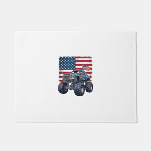 Patriotic Monster Truck Vintage Engraving Design_1 Doormat