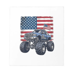 Patriotic Monster Truck Vintage Engraving Design_1 Notepad