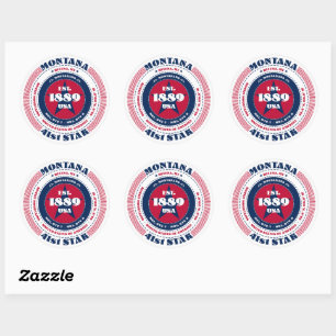 Patriotic Montana Circle Design Sticker