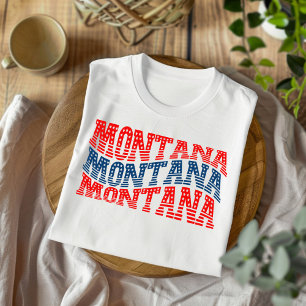 Patriotic Montana Red and Blue Boho T-Shirt
