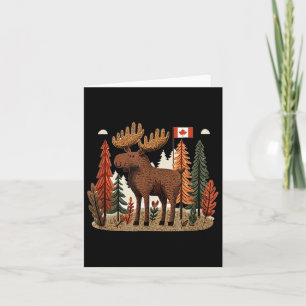 Patriotic Moose Costume With Canada Flag  Card