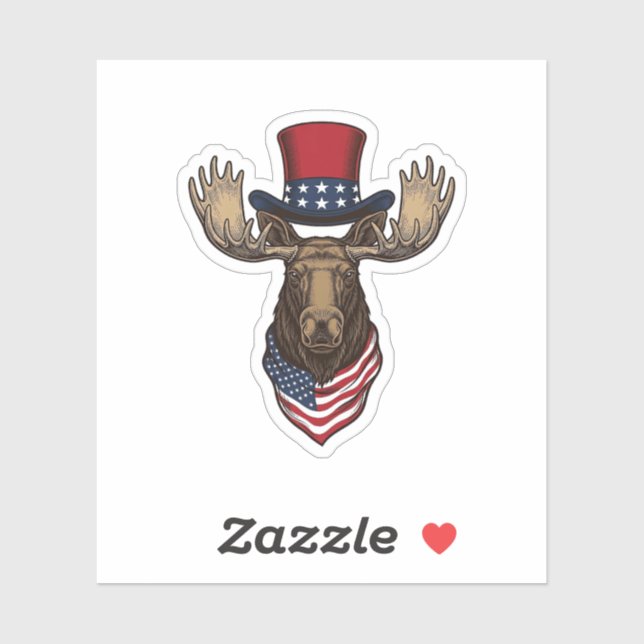 Patriotic Moose Vintage Engraving Vector Design_1 (Sheet)