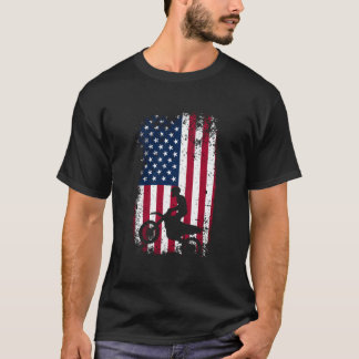 Patriotic Motocrosser Dirt Bike American Flag Moto T-Shirt