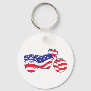 Patriotic Motorcycle Key Ring