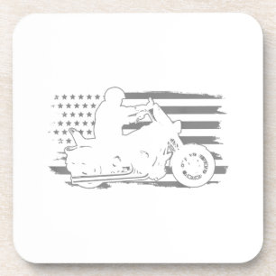 Patriotic Motorcycle Vintage American Flag Biker Coaster