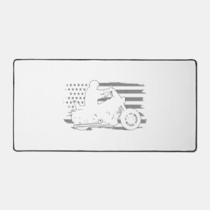 Patriotic Motorcycle Vintage American Flag Biker Desk Mat