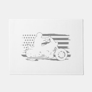 Patriotic Motorcycle Vintage American Flag Biker Doormat