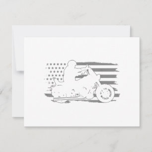 Patriotic Motorcycle Vintage American Flag Biker Holiday Card