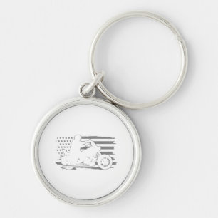 Patriotic Motorcycle Vintage American Flag Biker Key Ring