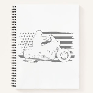 Patriotic Motorcycle Vintage American Flag Biker Notebook