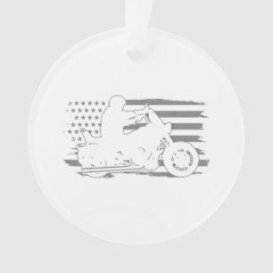 Patriotic Motorcycle Vintage American Flag Biker Ornament