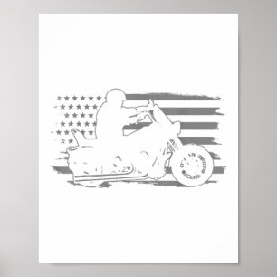 Patriotic Motorcycle Vintage American Flag Biker Poster