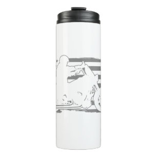 Patriotic Motorcycle Vintage American Flag Biker Thermal Tumbler