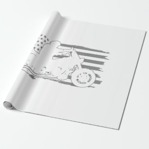 Patriotic Motorcycle Vintage American Flag Biker Wrapping Paper