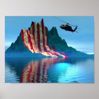 Patriotic Mountain Poster