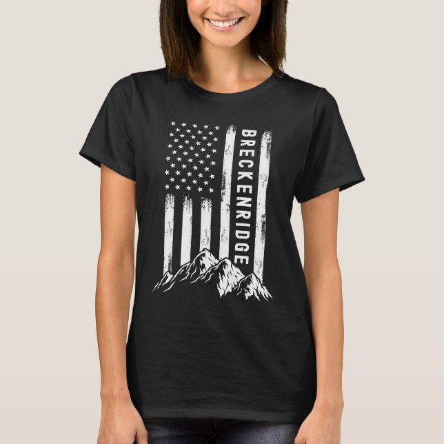 Patriotic Mountains Outdoor Adventure Colorado Bre T-Shirt (Front)