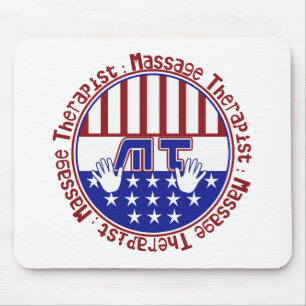PATRIOTIC MT - MASSAGE THERAPIST - FLAG COLORS MOUSE MAT