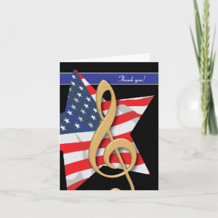 Patriotic Music Thank You Card