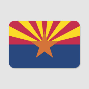 Patriotic name tag with flag of Arizona, USA