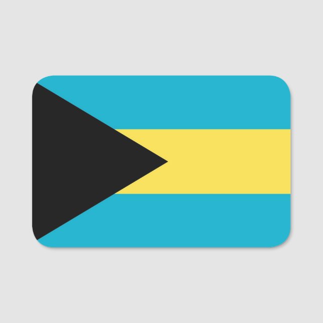 Patriotic name tag with flag of Bahamas (Front)