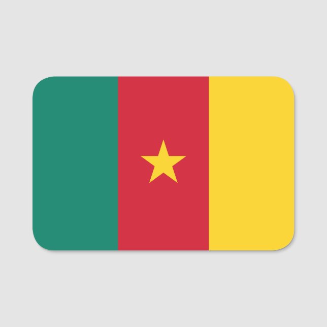 Patriotic name tag with flag of Cameroon (Front)